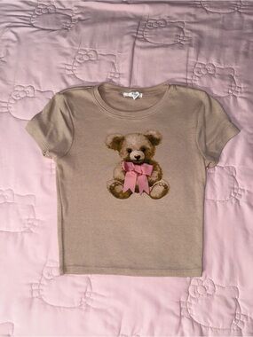 Tilly’s |Teddy Bear Tee with Pink Bow